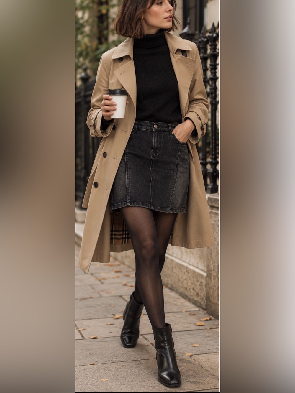 Burberry Brit Y2K charcoal Black Denim Mini Skirt Zip Back US 10